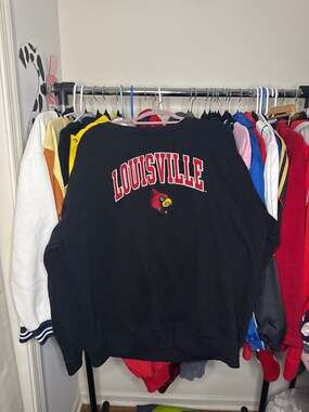 Vintage Genuine Stuff Louisville Cardinals Black Crewneck Sweatshirt 2XL